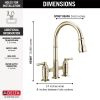 DELTA Broderick Two Handle Pull-Down Bridge Kitchen Faucet — Polished Nickel