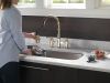 DELTA Broderick Two Handle Pull-Down Bridge Kitchen Faucet — Polished Nickel