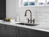 DELTA Broderick Two Handle Pull-Down Bridge Kitchen Faucet — Venetian Bronze
