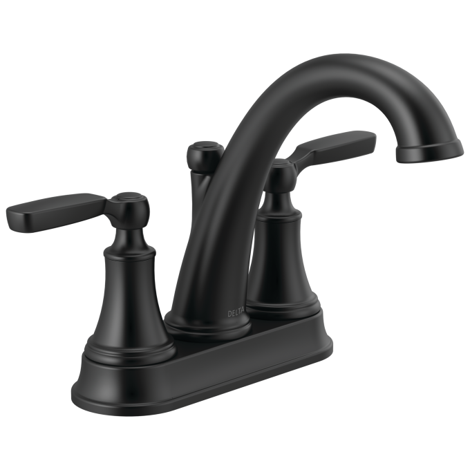 DELTA Woodhurst Two Handle Centerset Bathroom Faucet — Matte Black