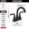 DELTA Kayra Two Handle Tract-Pack Centerset Bathroom Faucet — Matte Black