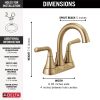 DELTA Kayra Two Handle Tract-Pack Centerset Bathroom Faucet — Champagne Bronze