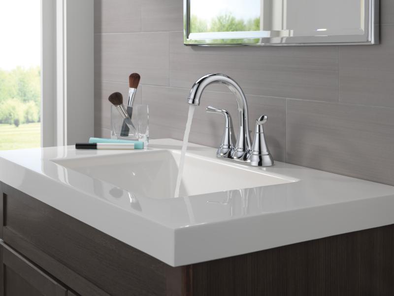DELTA Kayra Two Handle Centerset Bathroom Faucet — Chrome
