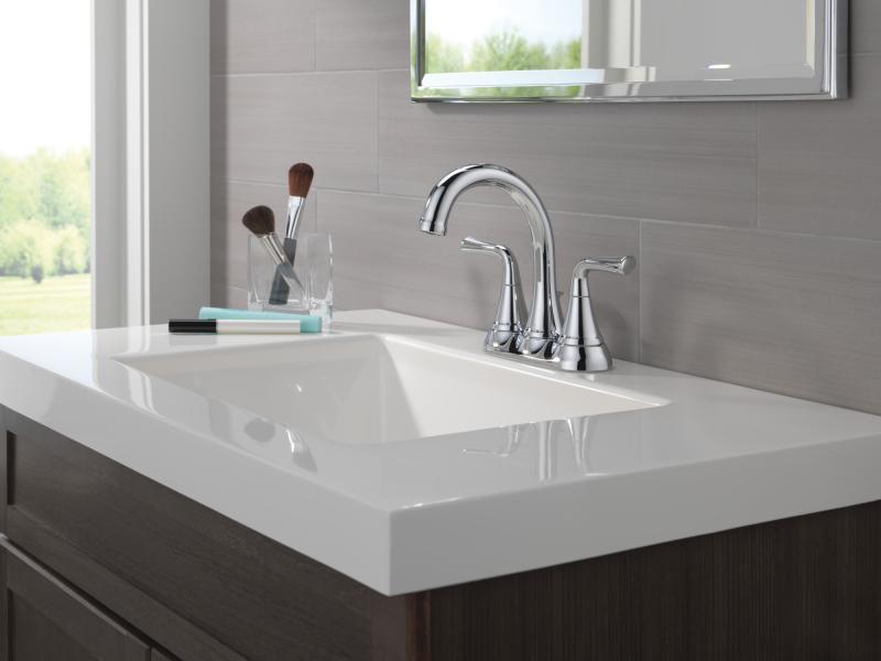 DELTA Kayra Two Handle Centerset Bathroom Faucet — Chrome