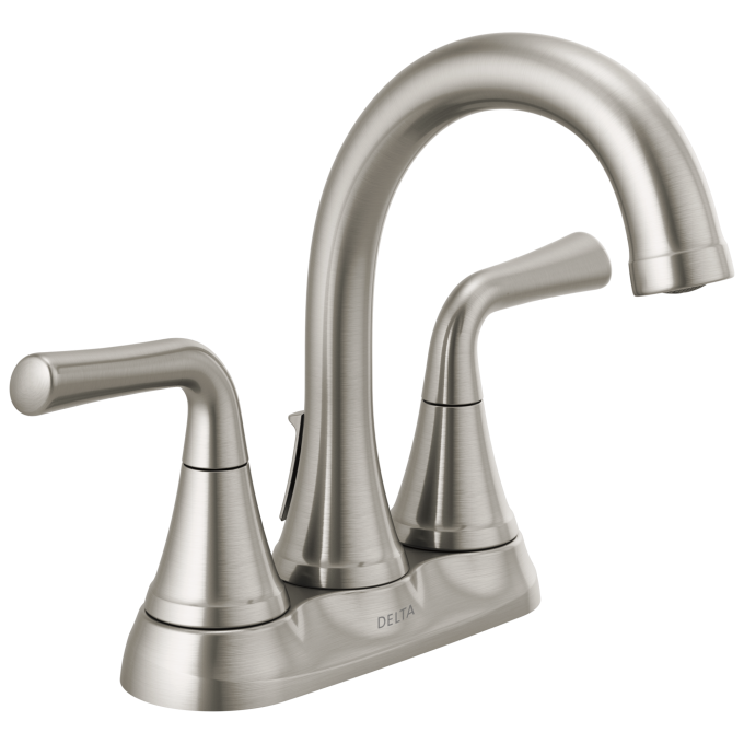 DELTA Kayra Two Handle Tract-Pack Centerset Bathroom Faucet — Stainless