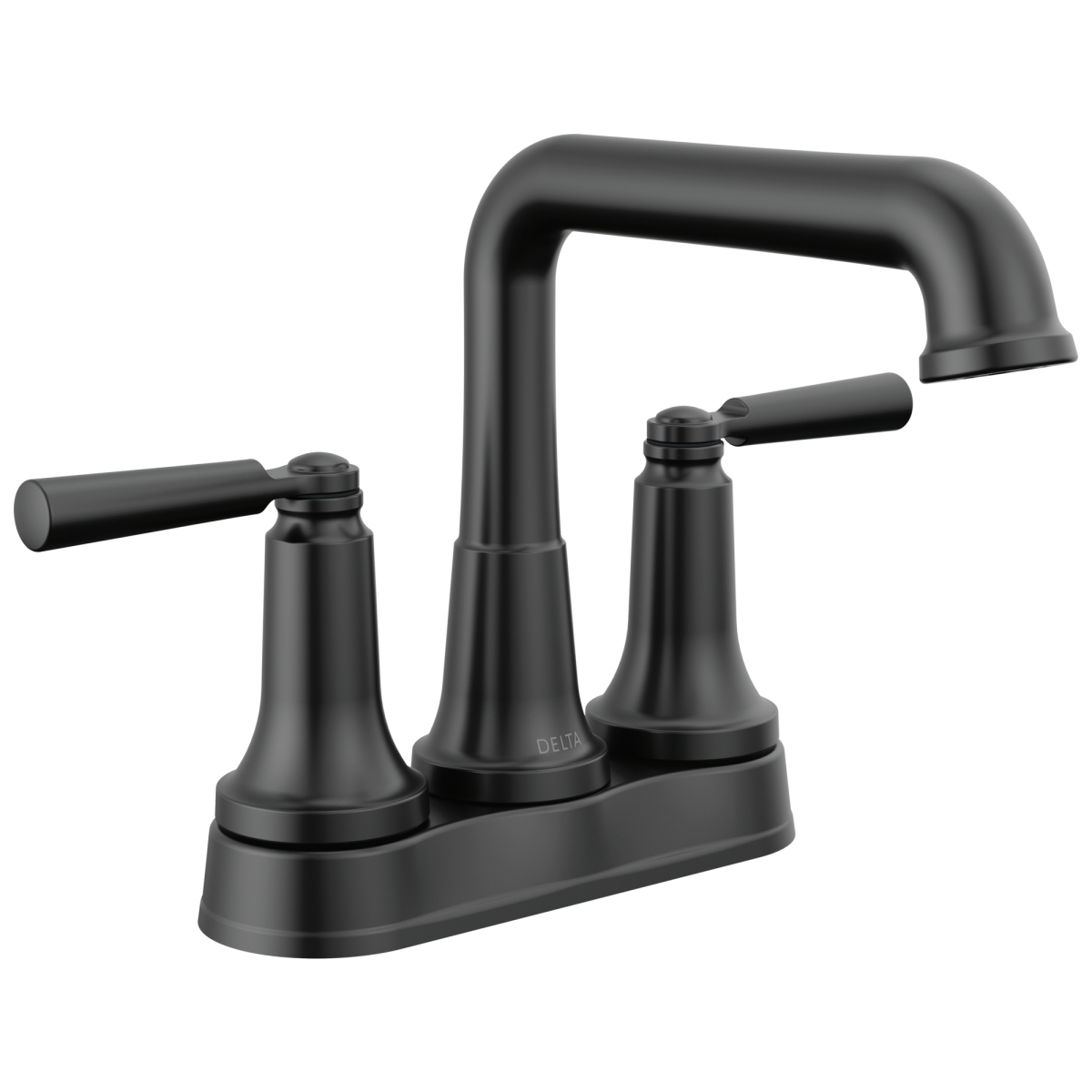 DELTA Saylor Two Handle Tract-Pack Centerset Bathroom Faucet — Matte Black