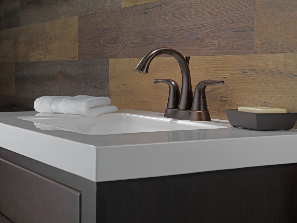 DELTA Lahara Two Handle Centerset Bathroom Faucet — Venetian Bronze