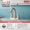 DELTA Lahara Two Handle Centerset Bathroom Faucet — Stainless