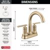 DELTA Altado Two Handle Tract-Pack Centerset Bathroom Faucet — Champagne Bronze