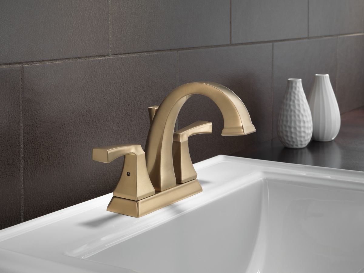 DELTA Dryden Two Handle Centerset Bathroom Faucet — Champagne Bronze