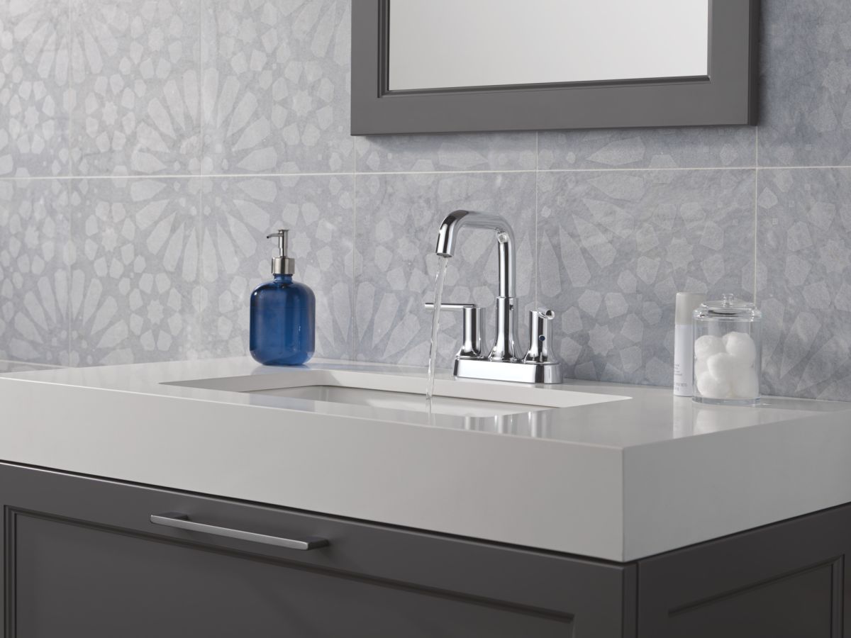 DELTA Trinsic Centerset Bathroom Faucet — Chrome
