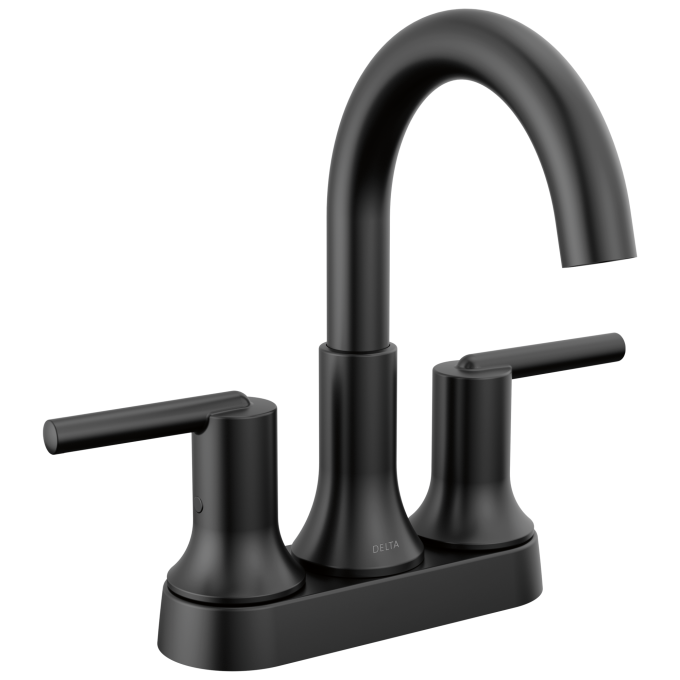 DELTA Trinsic Two Handle Centerset Bathroom Faucet — Matte Black