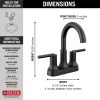DELTA Trinsic Two Handle Centerset Bathroom Faucet — Matte Black