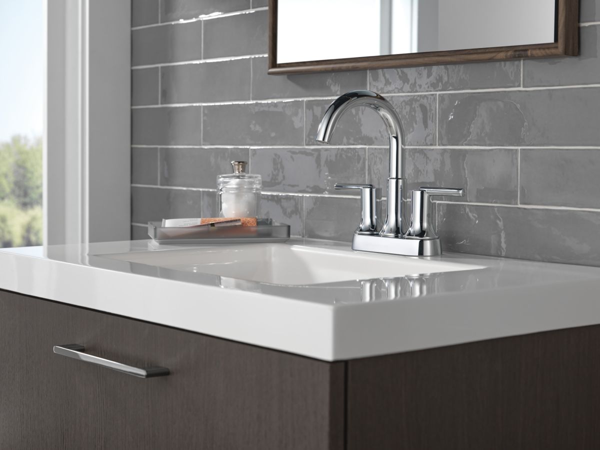 DELTA Trinsic Two Handle Centerset Bathroom Faucet — Chrome