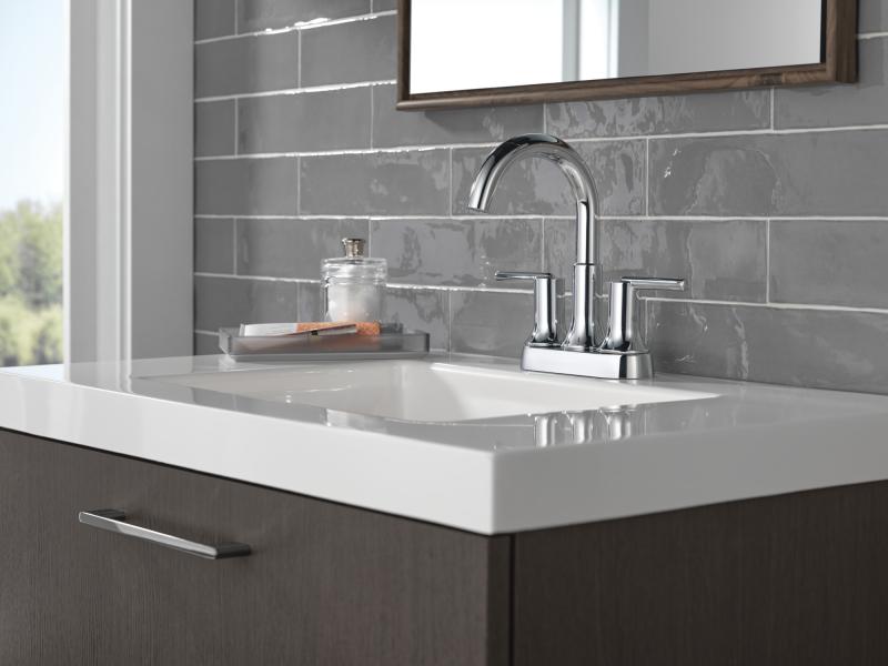 DELTA Trinsic Two Handle Centerset Bathroom Faucet — Chrome