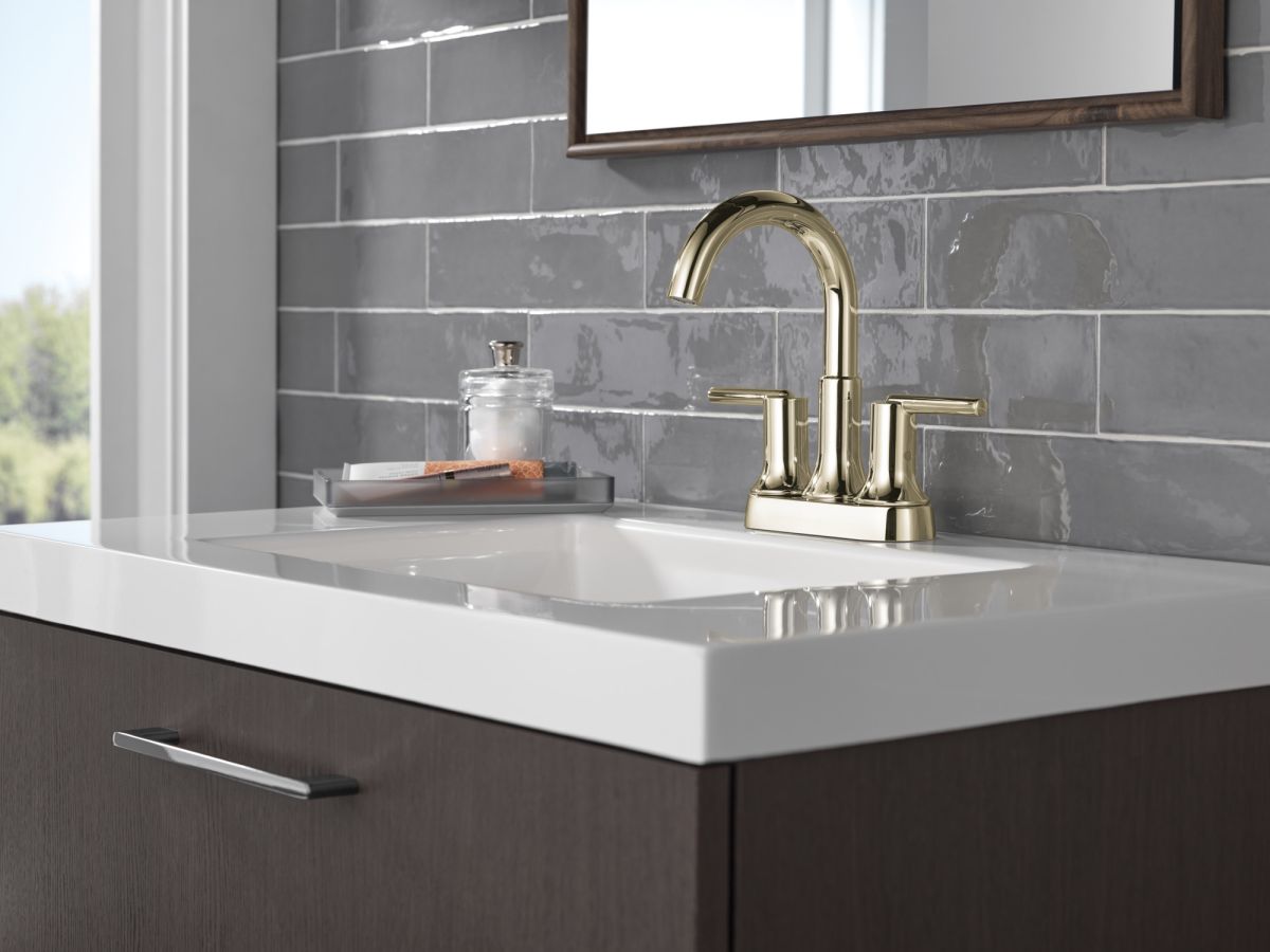 DELTA Trinsic Centerset Bathroom Faucet — Polished Nickel