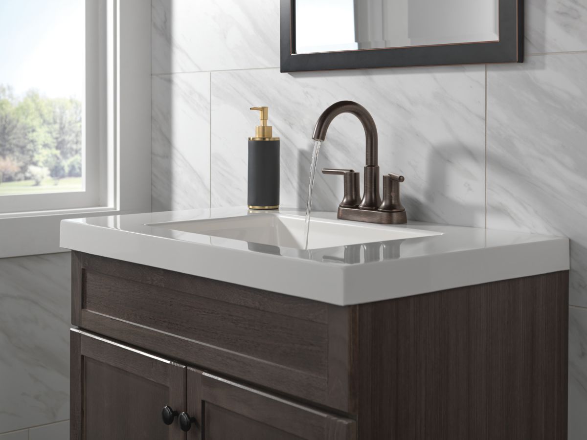 DELTA Trinsic Two Handle Centerset Bathroom Faucet — Venetian Bronze
