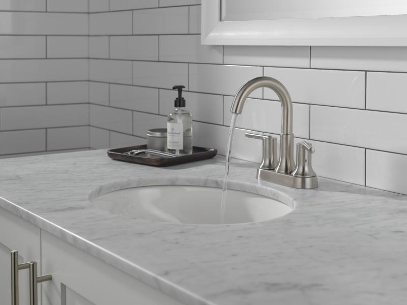 DELTA Trinsic Two Handle Centerset Bathroom Faucet — Stainless