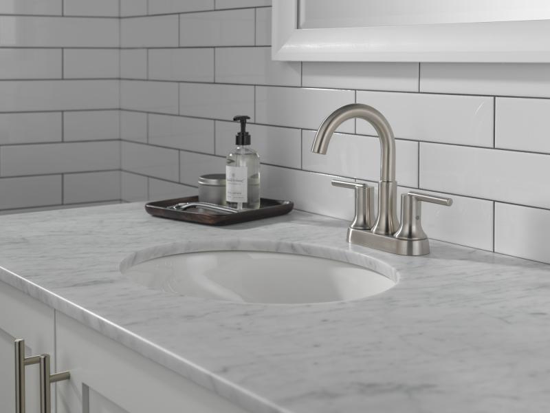 DELTA Trinsic Two Handle Centerset Bathroom Faucet — Stainless