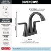 DELTA Lineax Two Handle Centerset Bathroom Faucet — Matte Black