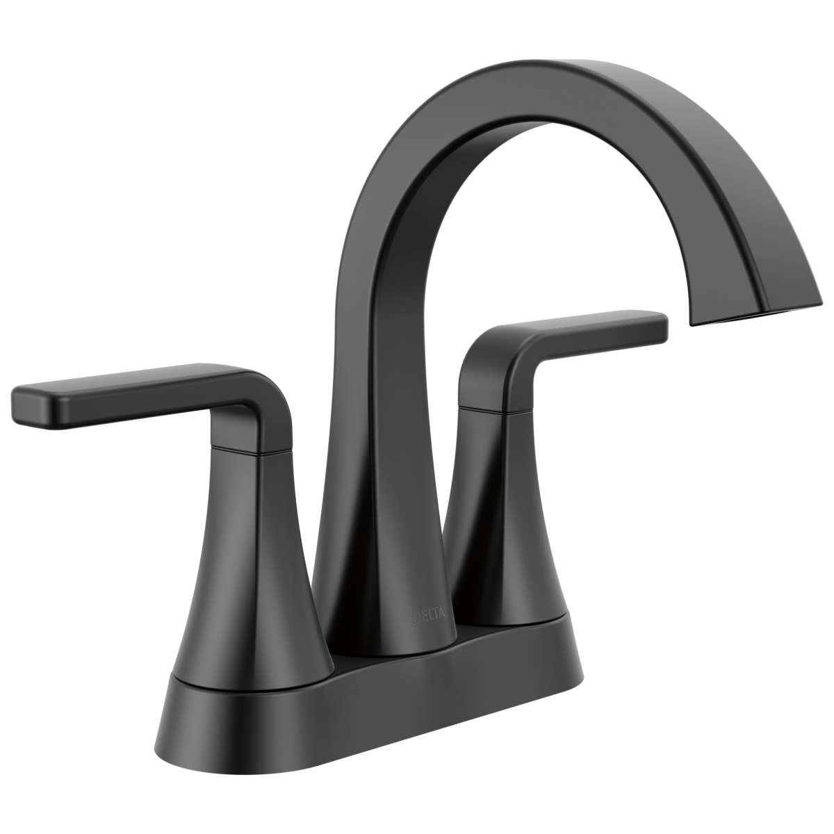 DELTA Lineax Two Handle Tract-Pack Centerset Bathroom Faucet — Matte Black