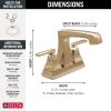 DELTA Ashlyn Two Handle Tract-Pack Centerset Bathroom Faucet — Champagne Bronze