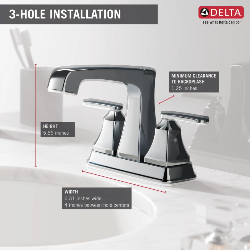 DELTA Ashlyn Two Handle Centerset Bathroom Faucet — Chrome