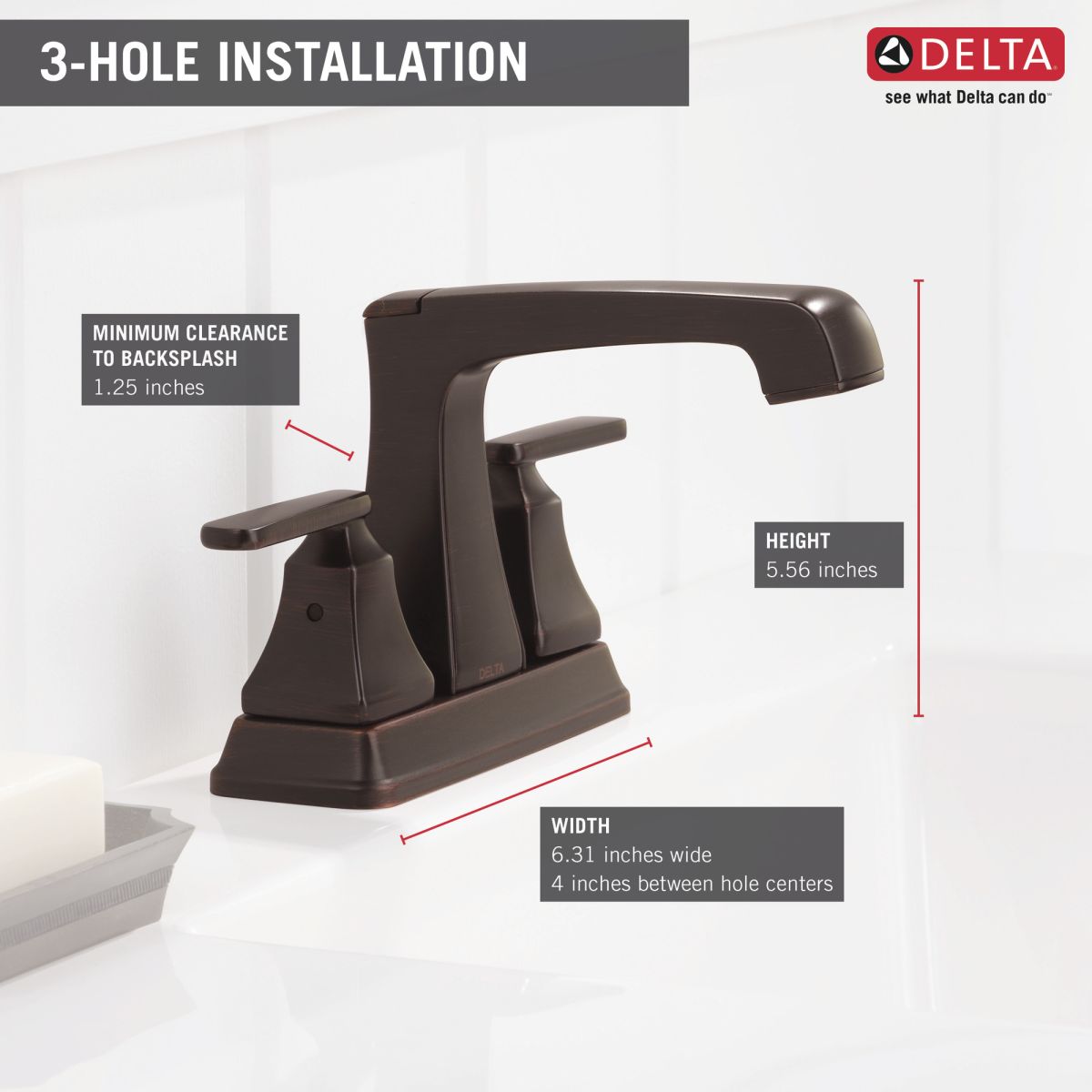 DELTA Ashlyn Two Handle Centerset Bathroom Faucet — Venetian Bronze