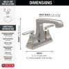 DELTA Ashlyn Two Handle Centerset Bathroom Faucet — Stainless