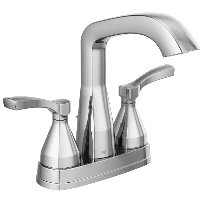 DELTA Stryke Two Handle Centerset Bathroom Faucet — Lumicoat® Chrome