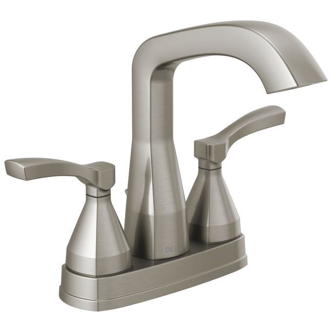 DELTA Stryke Two Handle Centerset Bathroom Faucet — Lumicoat® Stainless