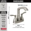 DELTA Stryke Two Handle Centerset Bathroom Faucet — Lumicoat® Stainless