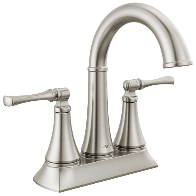 DELTA Archdale Two Handle Centerset Bathroom Faucet — Spotshield Brushed Nickel