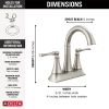 DELTA Archdale Two Handle Centerset Bathroom Faucet — Spotshield Brushed Nickel