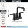 DELTA Nicoli Two Handle Centerset Bathroom Faucet — Matte Black