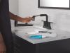 DELTA Nicoli Two Handle Centerset Pull-Down Bathroom Faucet — Matte Black