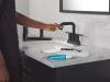 DELTA Nicoli Two Handle Centerset Pull-Down Bathroom Faucet — Matte Black