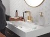 DELTA Nicoli Two Handle Centerset Pull-Down Bathroom Faucet — Champagne Bronze