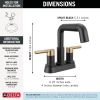 DELTA Nicoli Two Handle Centerset Pull-Down Bathroom Faucet — Matte Black / Champagne Bronze