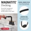 DELTA Nicoli Two Handle Centerset Pull-Down Bathroom Faucet — Matte Black / Champagne Bronze
