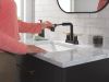 DELTA Nicoli Two Handle Centerset Pull-Down Bathroom Faucet — Matte Black / Champagne Bronze