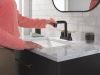 DELTA Nicoli Two Handle Centerset Pull-Down Bathroom Faucet — Matte Black / Champagne Bronze