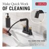 DELTA Nicoli Two Handle Centerset Pull-Down Bathroom Faucet — Matte Black / Champagne Bronze