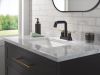 DELTA Nicoli Two Handle Centerset Pull-Down Bathroom Faucet — Matte Black / Champagne Bronze