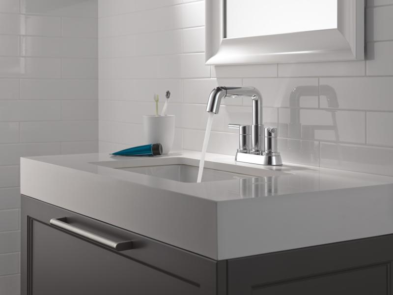 DELTA Nicoli Two Handle Centerset Pull-Down Bathroom Faucet — Chrome
