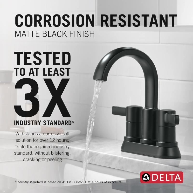 DELTA Albion  Two Handle Centerset Bathroom Faucet — Matte Black
