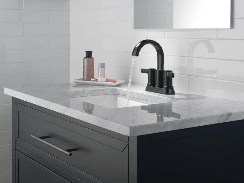 DELTA Albion  Two Handle Centerset Bathroom Faucet — Matte Black