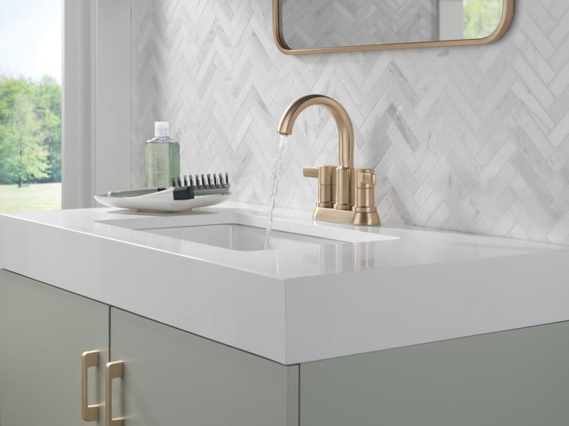 DELTA Albion  Two Handle Centerset Bathroom Faucet — Champagne Bronze