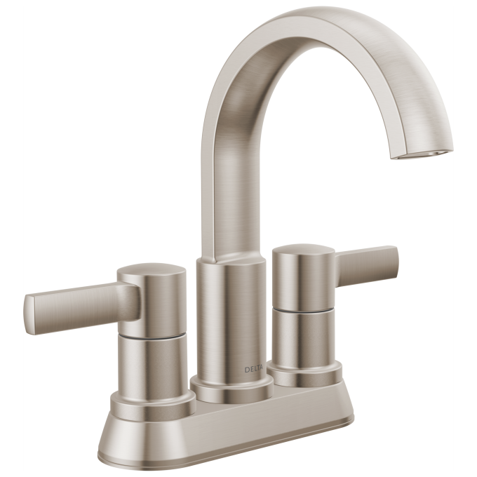 DELTA Albion  Two Handle Centerset Bathroom Faucet — Spotshield Brushed Nickel