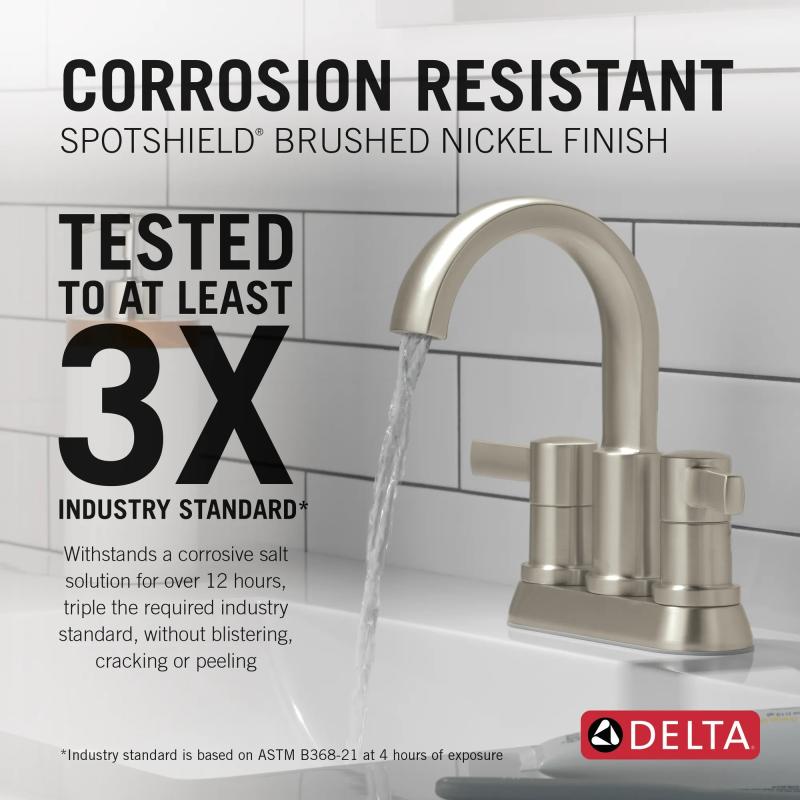 DELTA Albion  Two Handle Centerset Bathroom Faucet — Spotshield Brushed Nickel